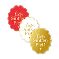 Cadeaustickers | Liefs Sint en Piet 10 stuks goudfolie
