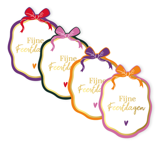 Cadeaustickers | Fijne feestdagen 10 stuks goudfolie