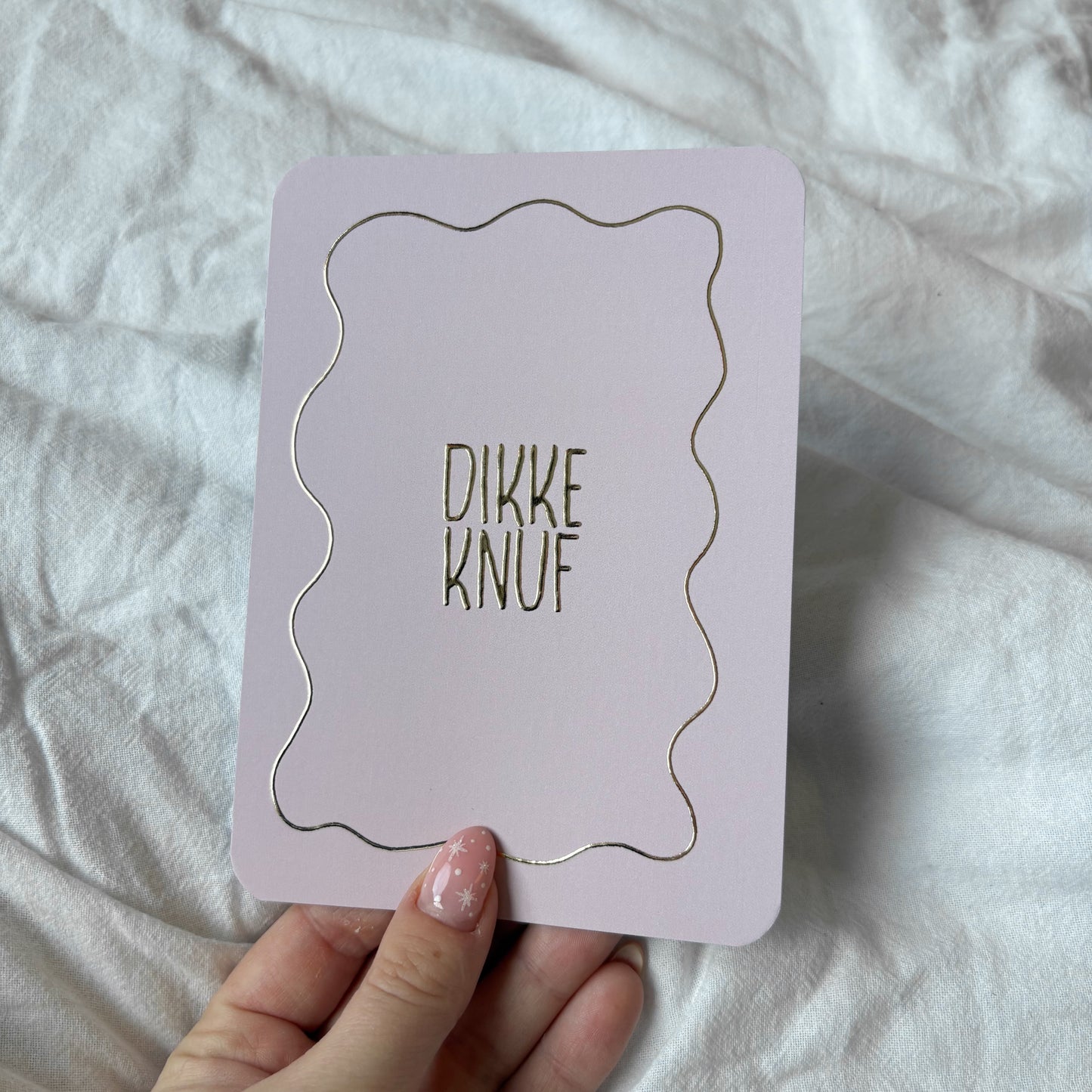 Wenskaart | Dikke knuf goudfolie