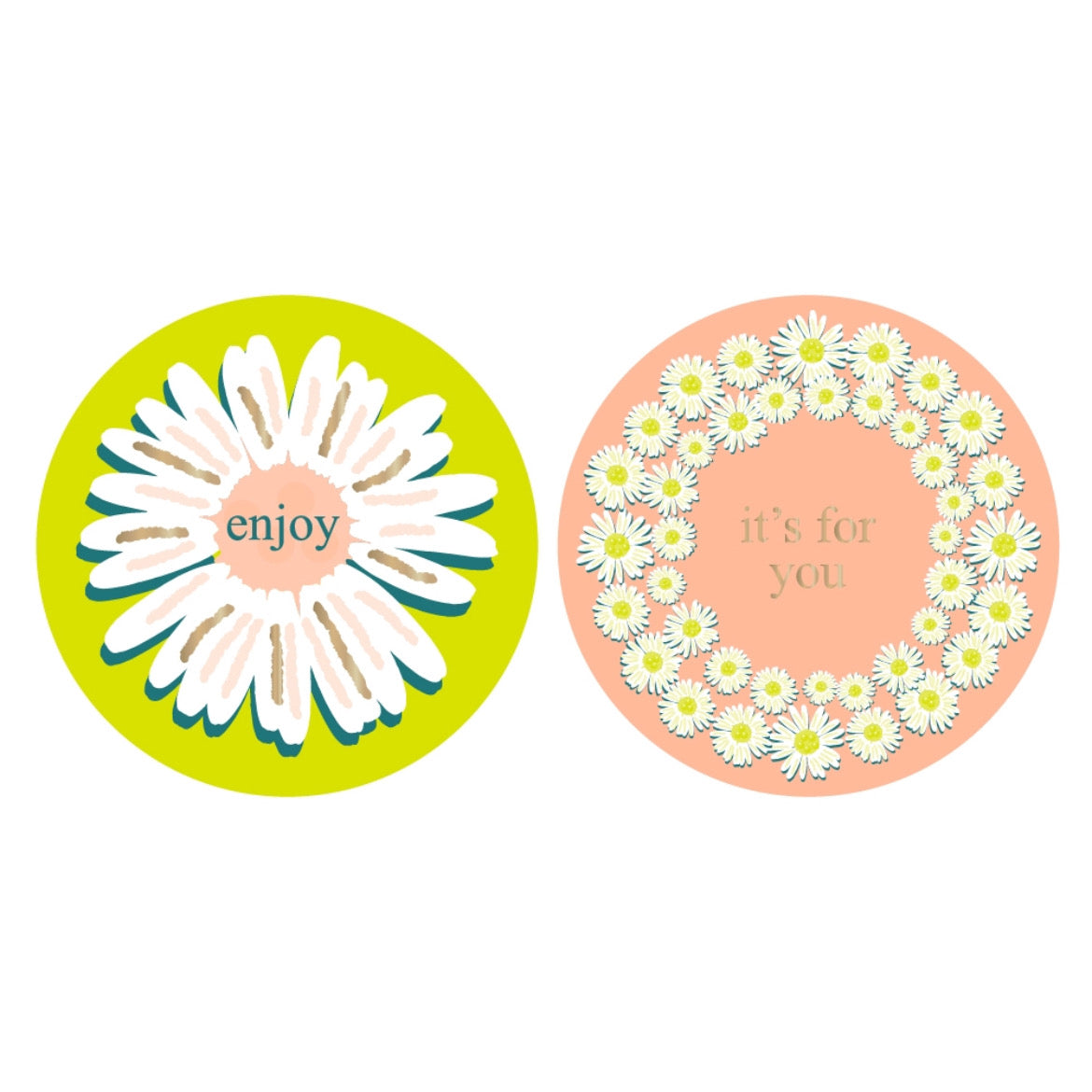 Cadeaustickers | Daisy 10 stuks goudfolie