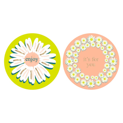 Cadeaustickers | Daisy 10 stuks goudfolie