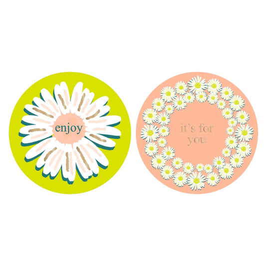 Cadeaustickers | Daisy 10 stuks goudfolie