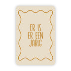 Wenskaart | Er is er een jarig goudfolie