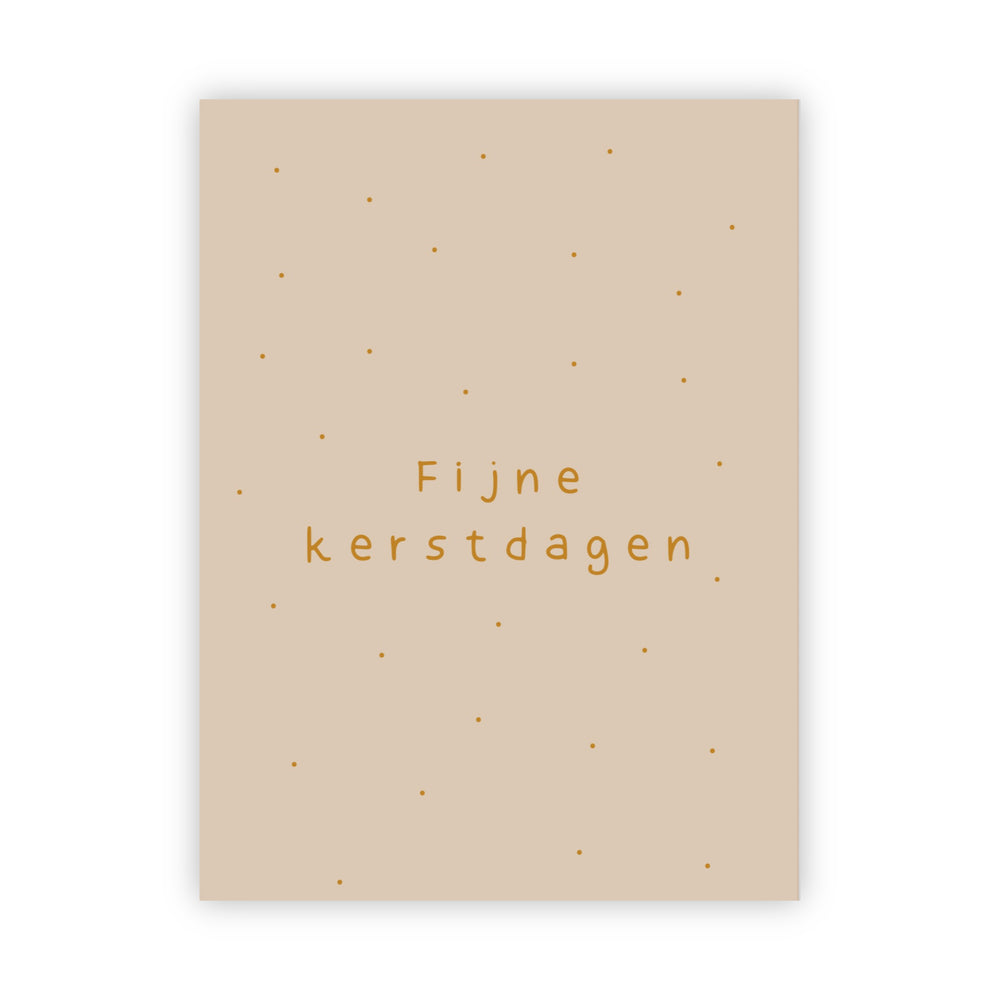 Dubbele kerstkaart goudfolie | Fijne kerstdagen