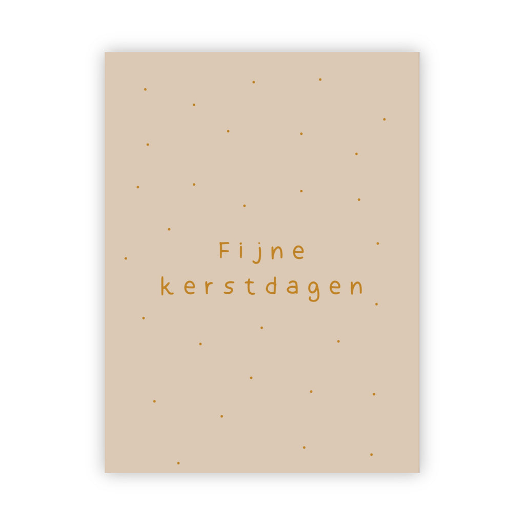 Dubbele kerstkaart goudfolie | Fijne kerstdagen