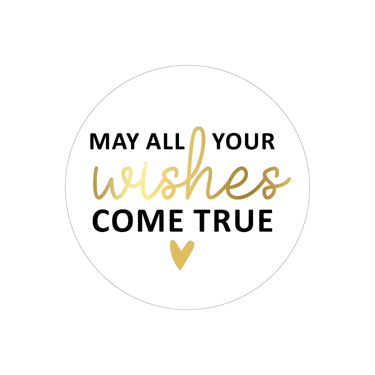 Cadeaustickers | May all your wishes come true 10 stuks goudfolie