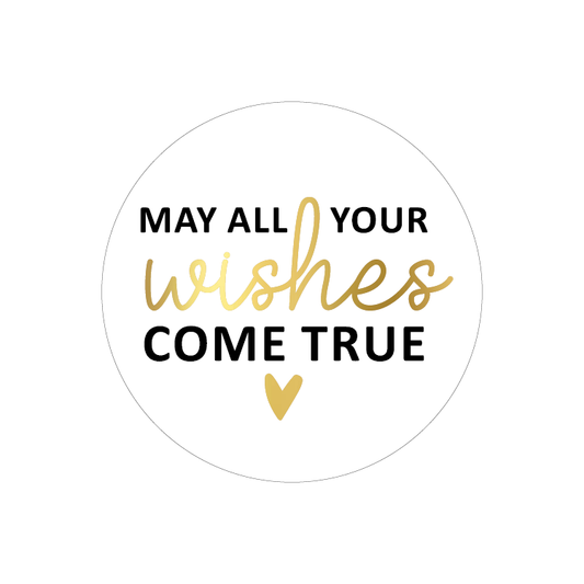 Cadeaustickers | May all your wishes come true 10 stuks goudfolie