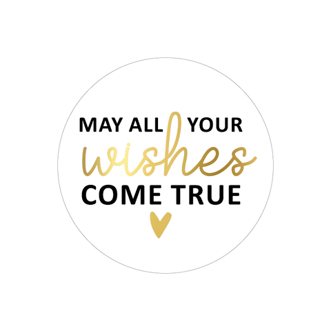 Cadeaustickers | May all your wishes come true 10 stuks goudfolie