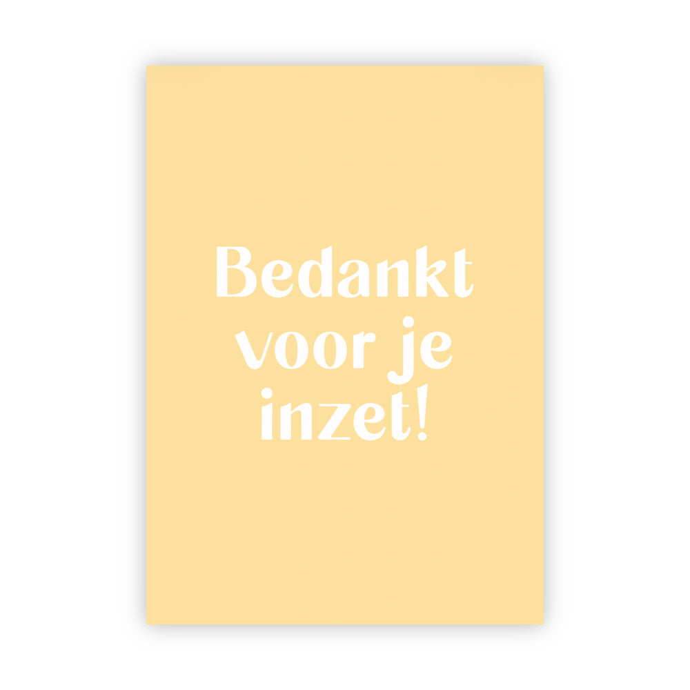 Dubbele wenskaart | Bedankt voor je inzet