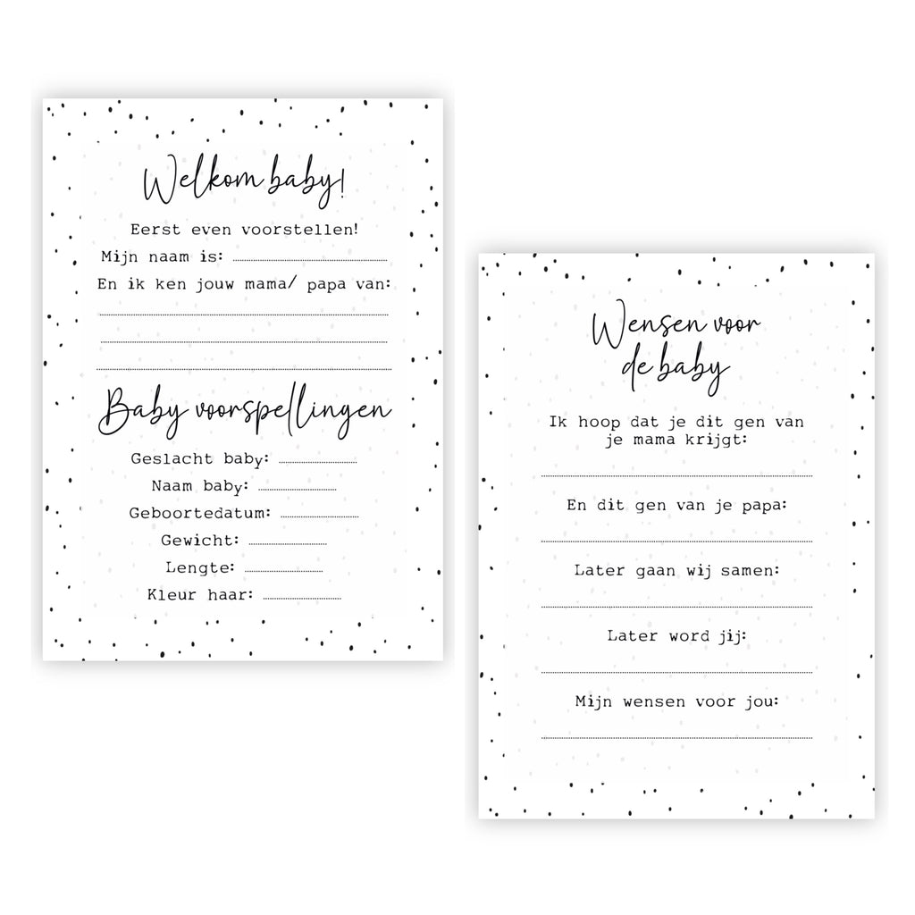 Invulkaarten babyshower | Set van 10
