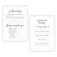 Invulkaarten babyshower | Set van 10