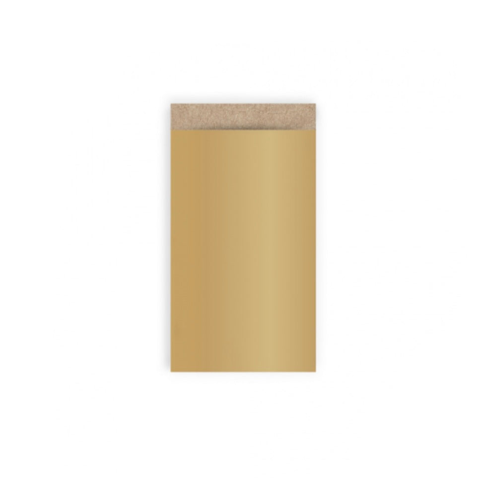 Cadeauzakjes | Craft/ gold 5 stuks | 7 x 13 cm