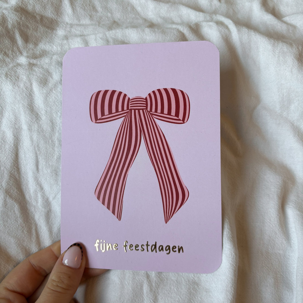 Kerstkaart goudfolie | Fijne feestdagen