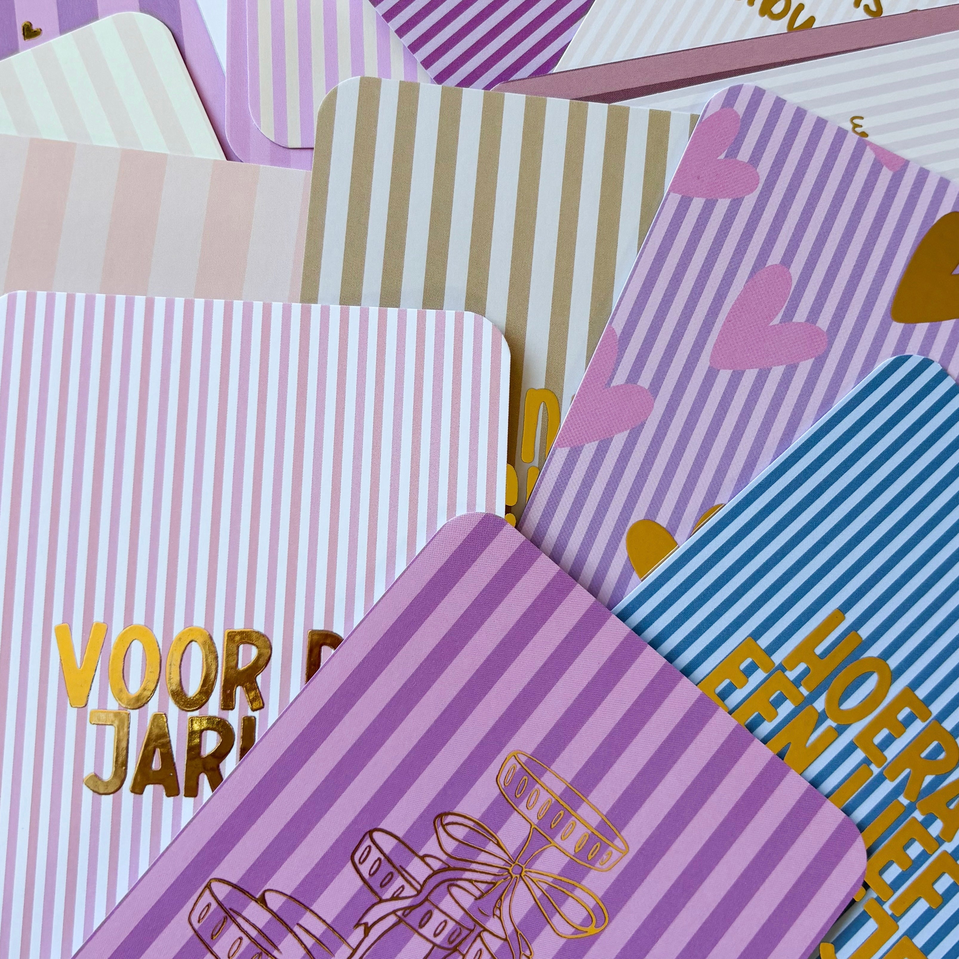 Wenskaarten | Set van 20 met goudfolie