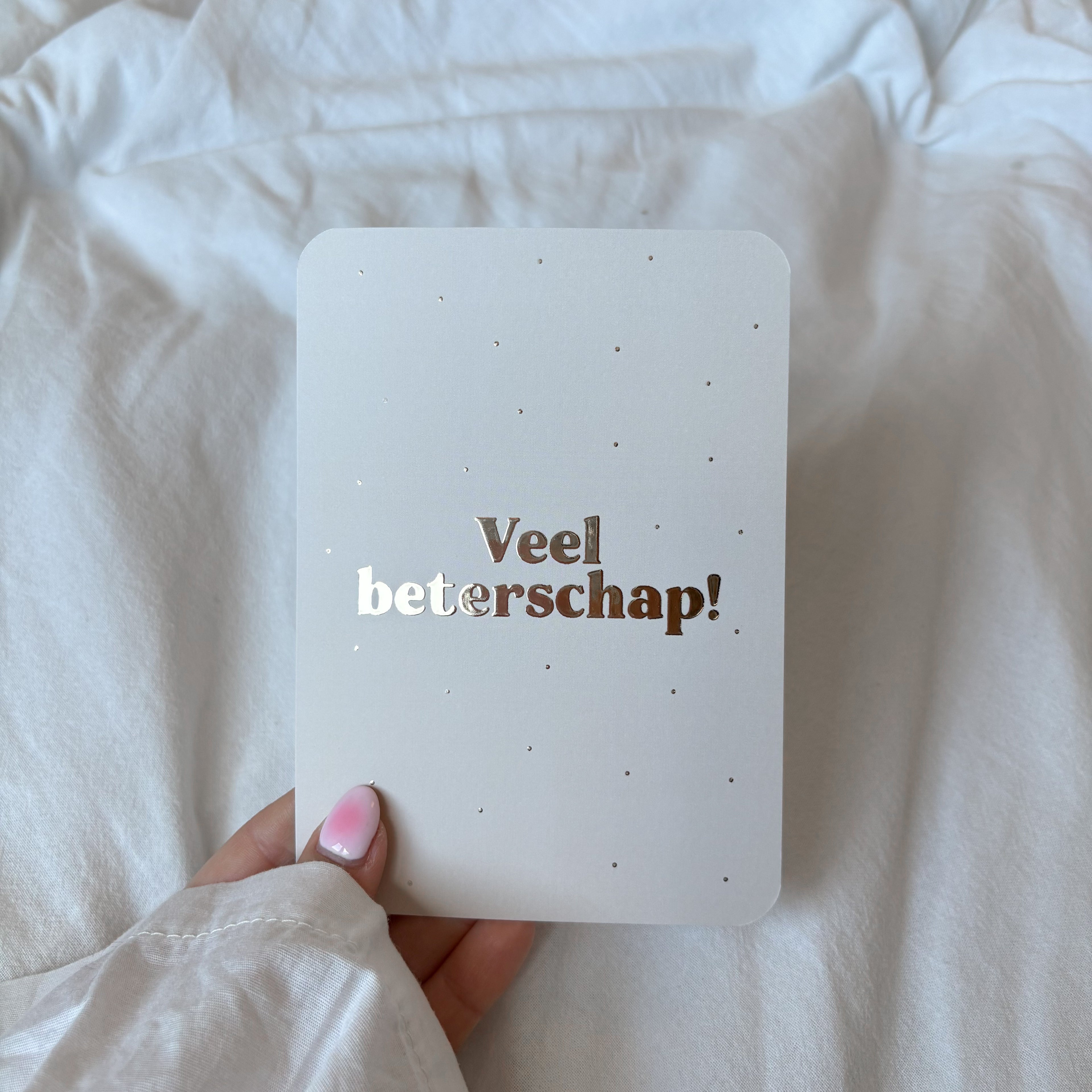 Wenskaart | Veel beterschap goudfolie