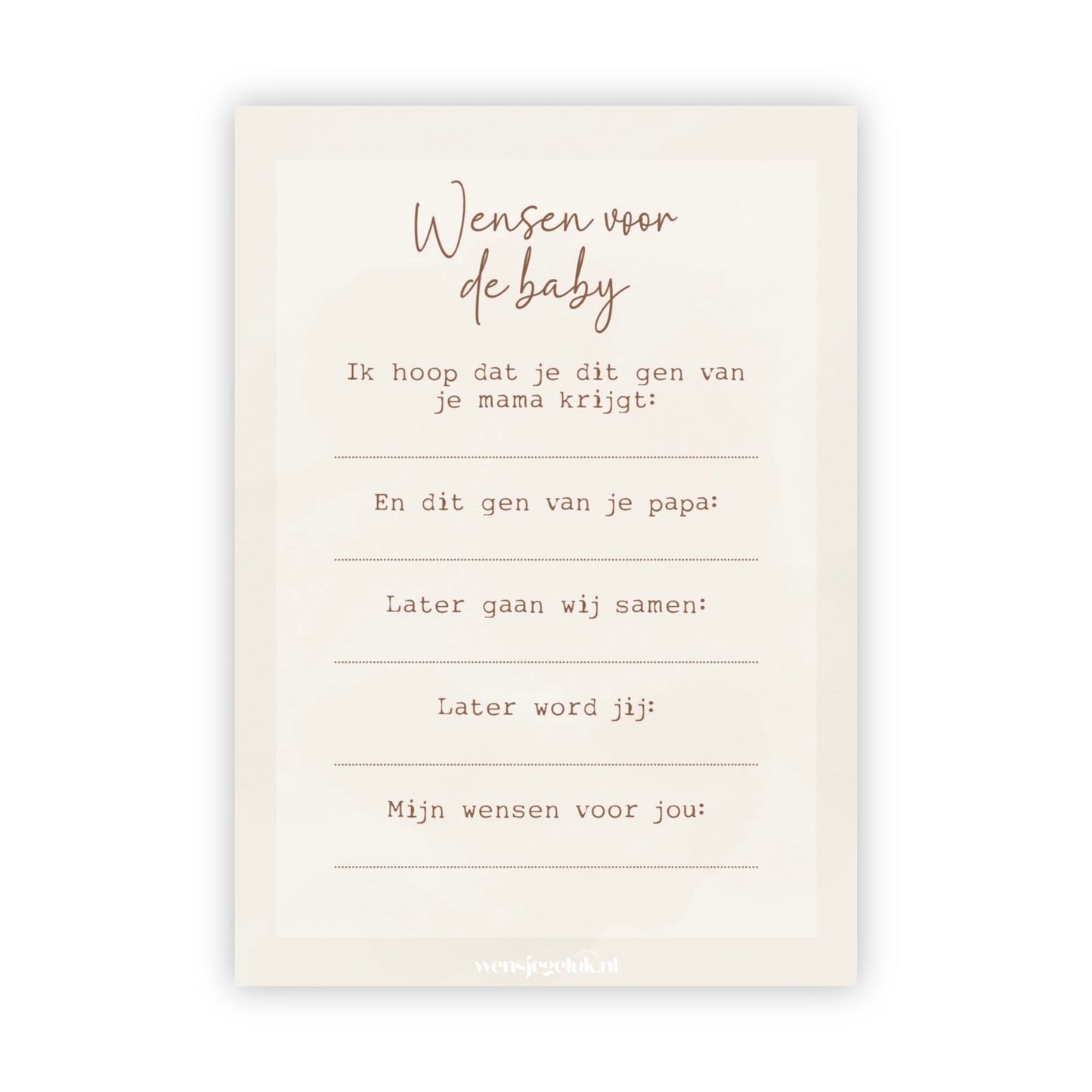 Invulkaarten babyshower | Set van 10
