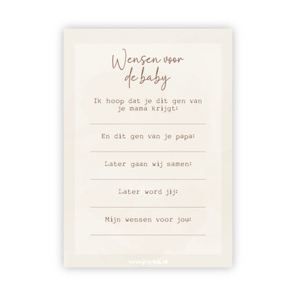 Invulkaarten babyshower | Set van 10