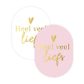 Cadeaustickers | Heel veel liefs 10 stuks goudfolie