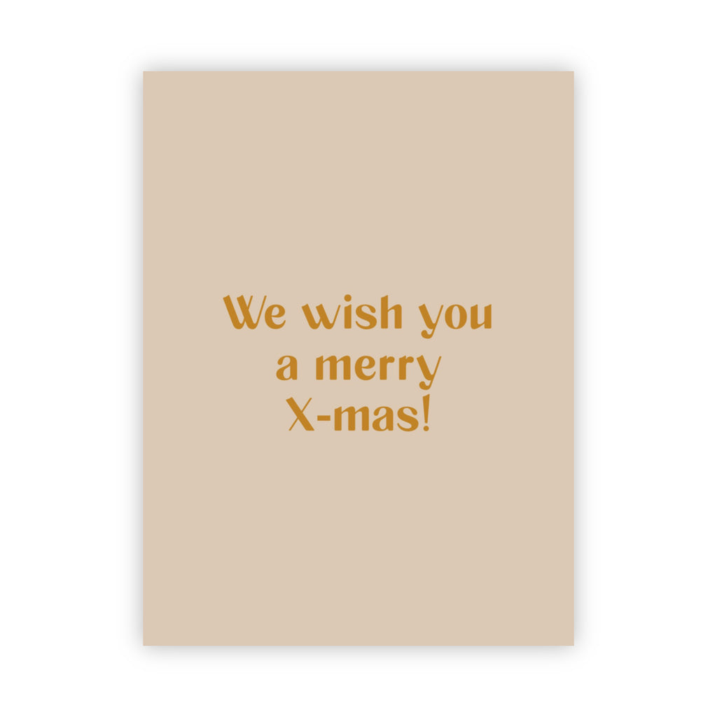Dubbele kerstkaart goudfolie | We wish you a merry X-mas!