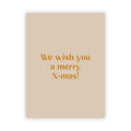 Dubbele kerstkaart goudfolie | We wish you a merry X-mas!