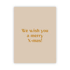Dubbele kerstkaart goudfolie | We wish you a merry X-mas!