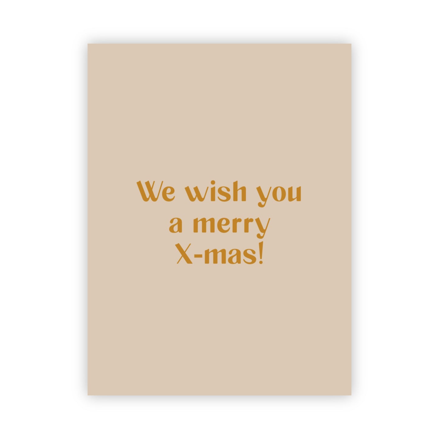 Dubbele kerstkaart goudfolie | We wish you a merry X-mas!