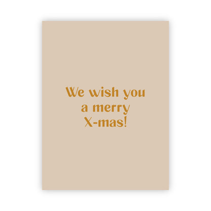 Dubbele kerstkaart goudfolie | We wish you a merry X-mas!