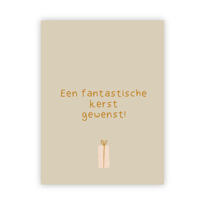 Dubbele kerstkaarten | Set van 10 met goudfolie