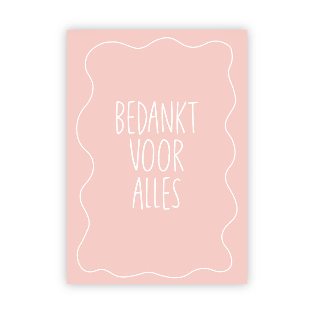 Dubbele wenskaart | Bedankt voor alles
