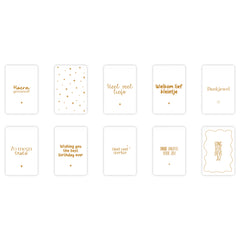 Wenskaarten | Set van 10 met goudfolie