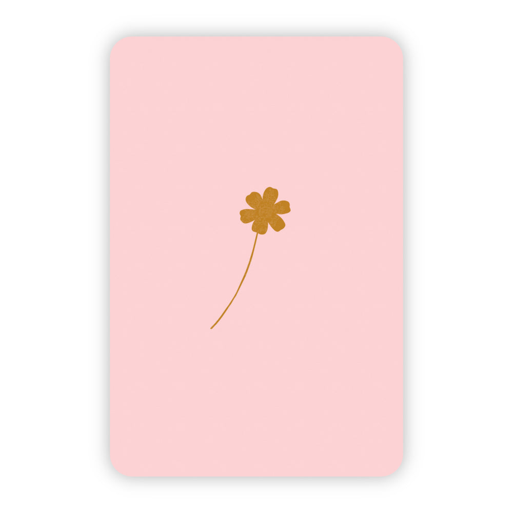 Wenskaart | Blanco bloem goudfolie