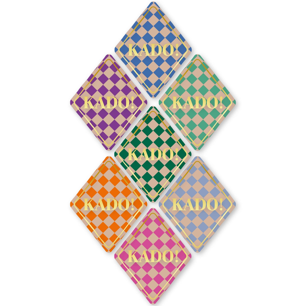 Cadeaustickers | Kado 14 stuks goudfolie