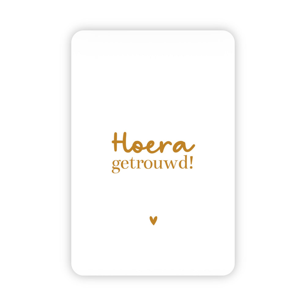 Wenskaart | Hoera getrouwd goudfolie