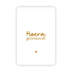 Wenskaart | Hoera getrouwd goudfolie