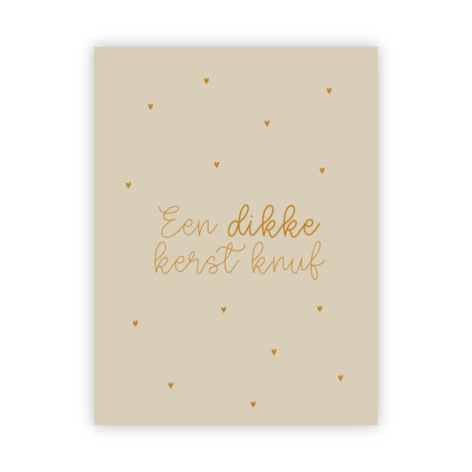 Dubbele kerstkaart goudfolie | Een dikke kerstknuf