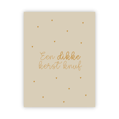 Dubbele kerstkaart goudfolie | Een dikke kerstknuf