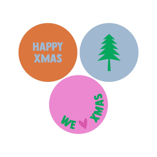 Cadeaustickers | X-mas 10 stuks