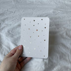 Wenskaart | Blanco hartjes goudfolie