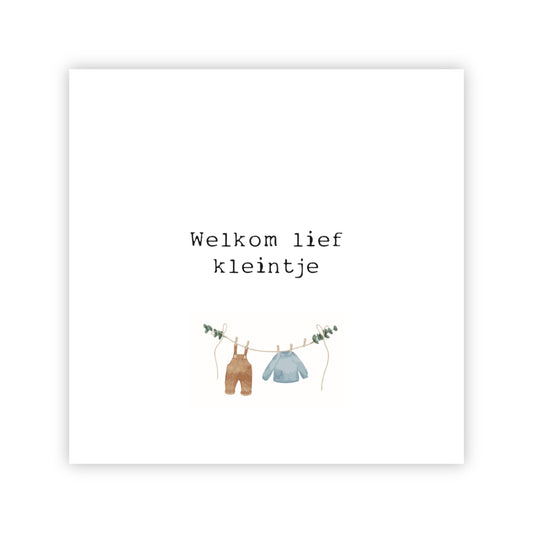 Dubbele wenskaart | Welkom lief kleintje