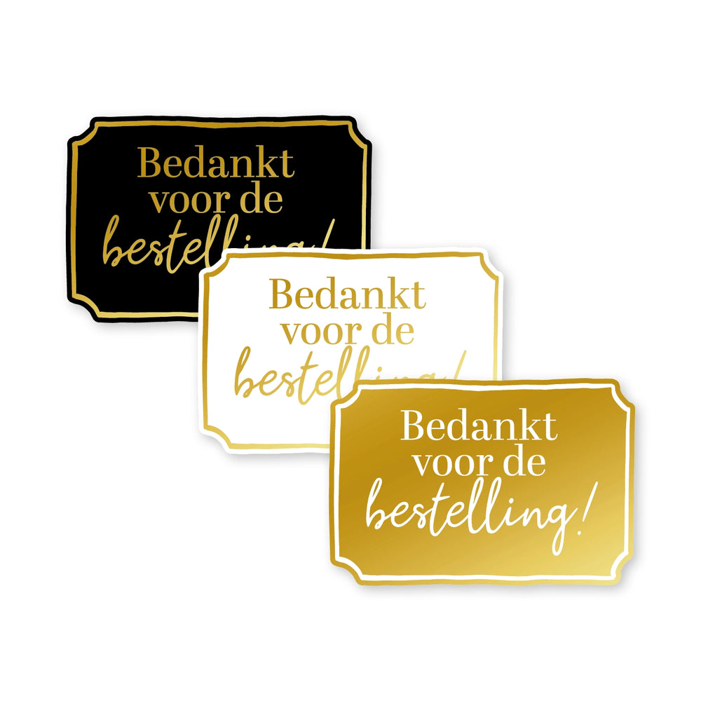Cadeaustickers | Bedankt voor de bestelling 10 stuks goudfolie