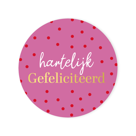 Cadeaustickers | Hartelijk gefeliciteerd 10 stuks goudfolie