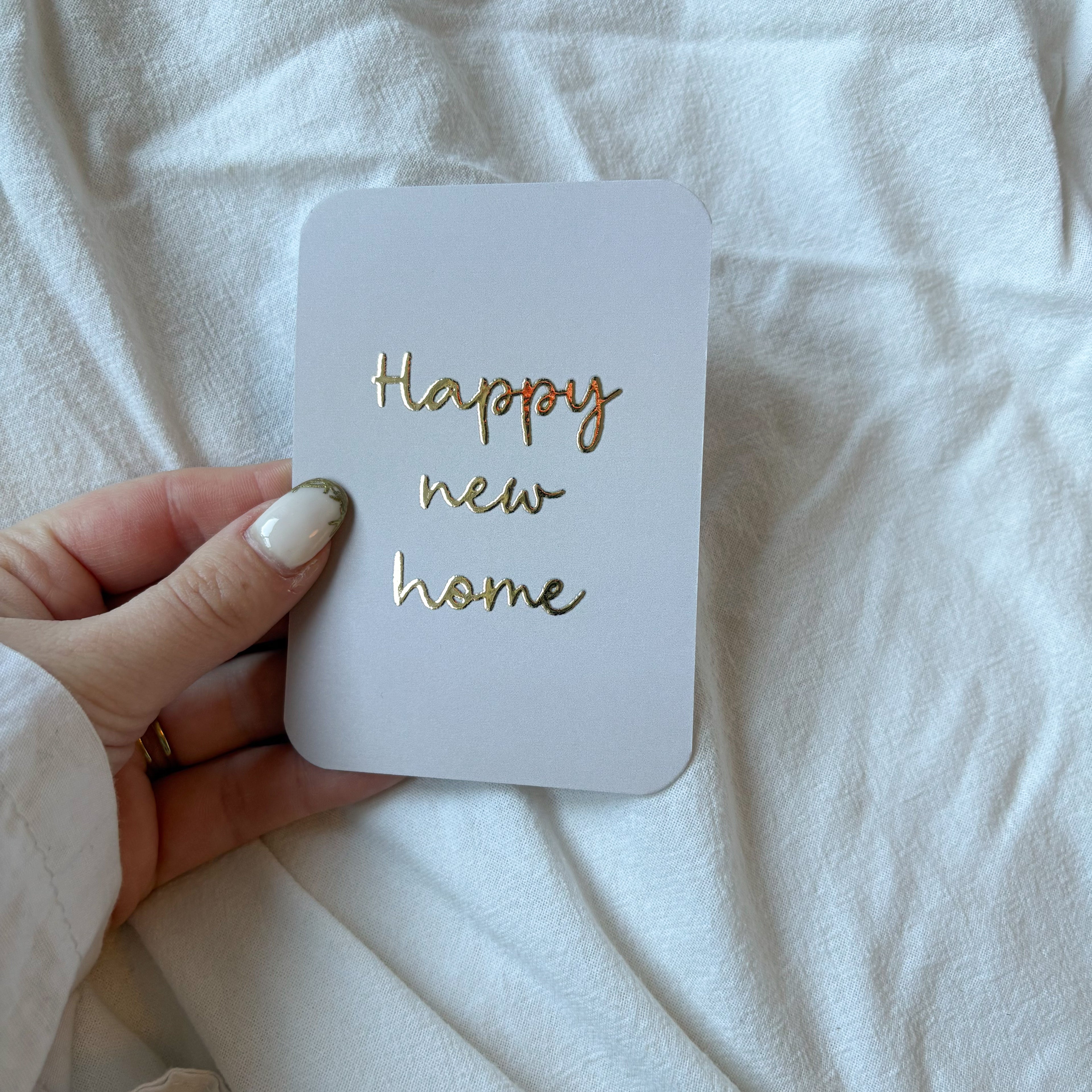 Minikaart | Happy new home goudfolie