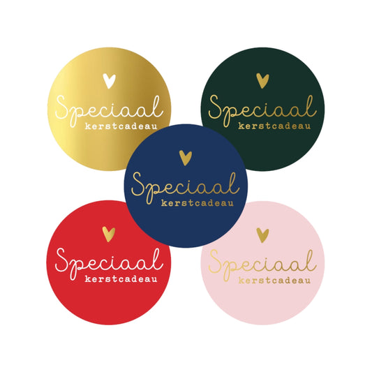 Cadeaustickers | Speciaal kerstcadeau 10 stuks goudfolie