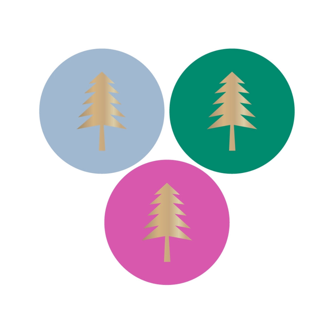 Cadeaustickers | Christmas tree goudfolie 10 stuks