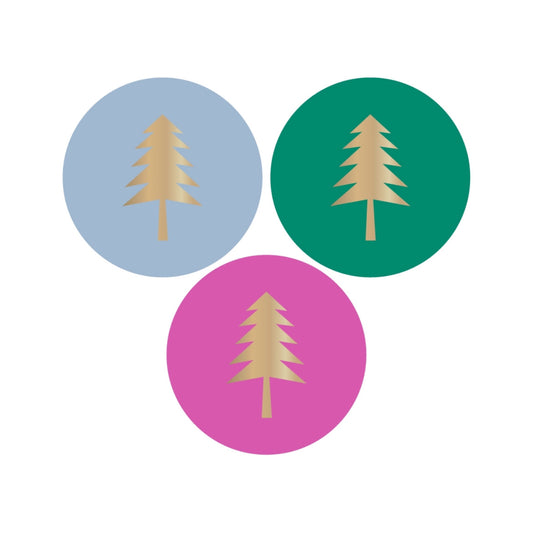 Cadeaustickers | Christmas tree goudfolie 10 stuks