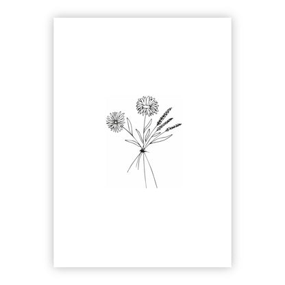 Wenskaart | Blanco bloemen