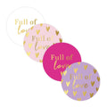 Cadeaustickers | Full of love 10 stuks goudfolie