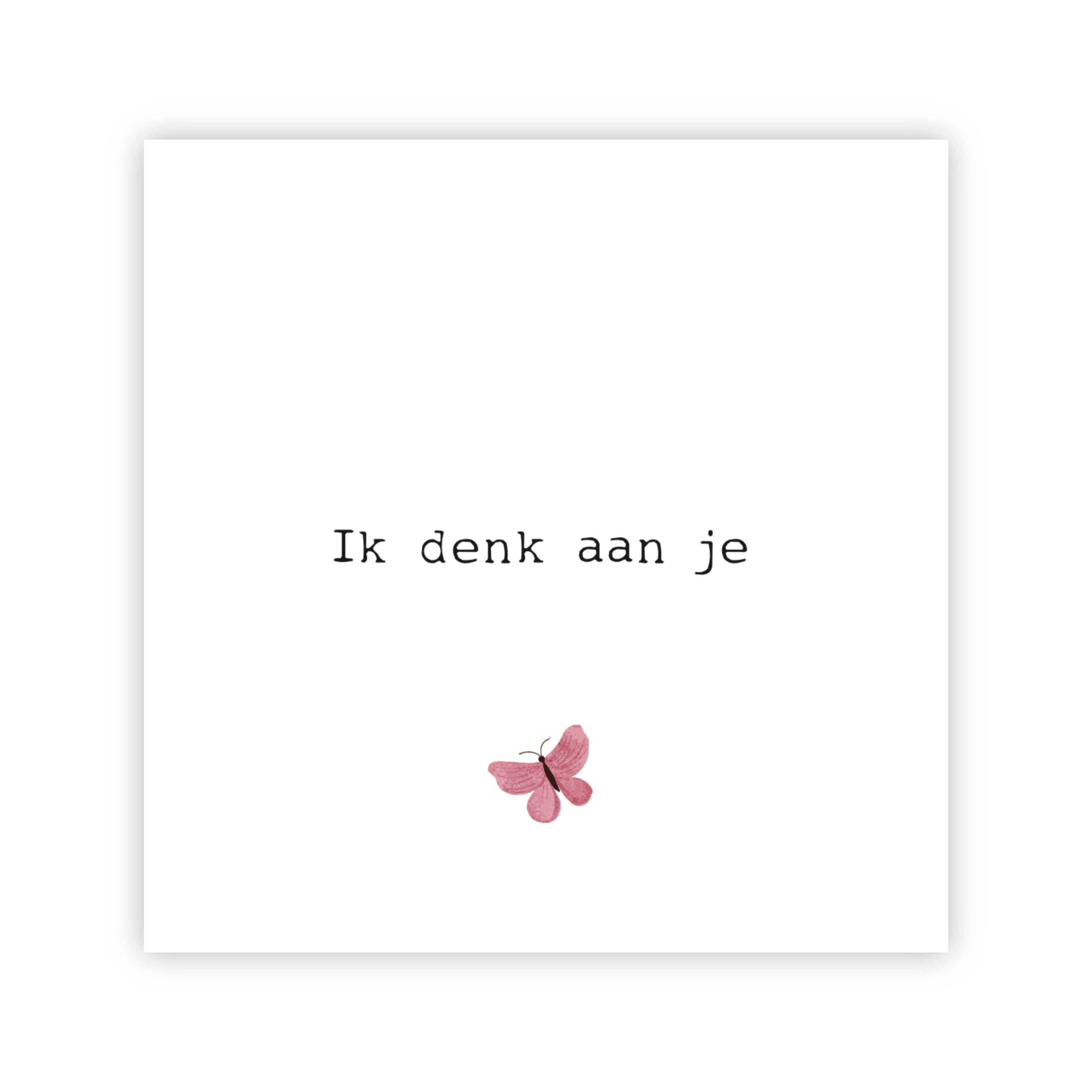 Dubbele wenskaart | Ik denk aan je