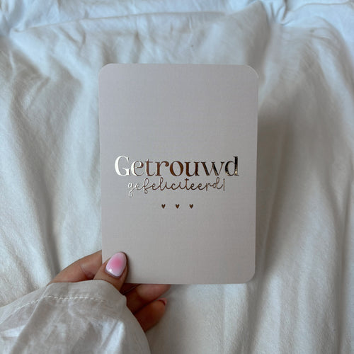 Wenskaart | Getrouwd goudfolie