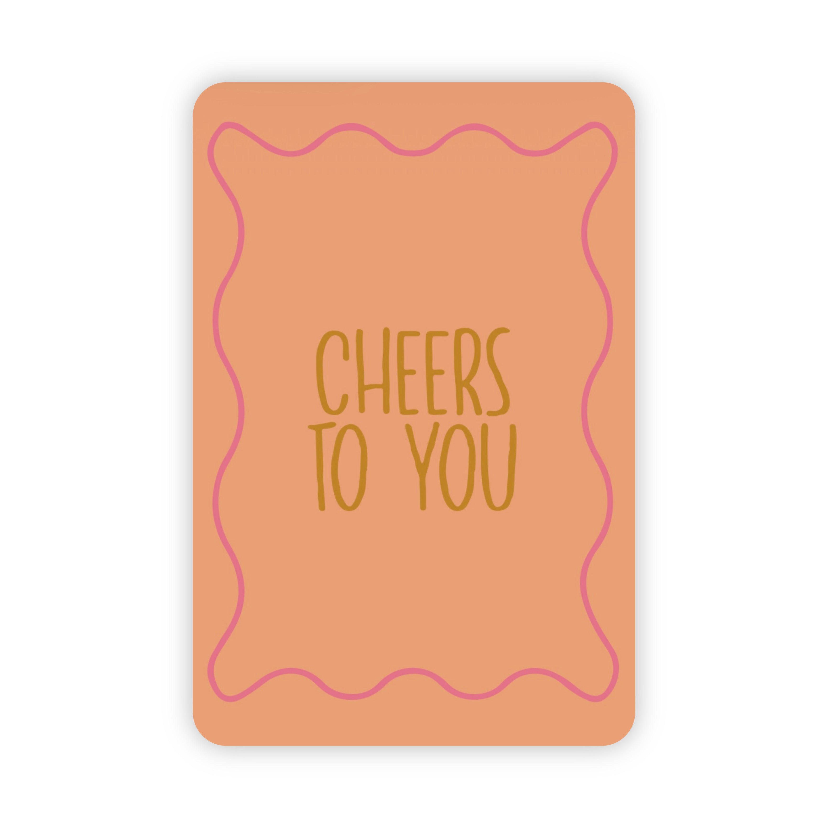 Wenskaart | Cheers to you goudfolie